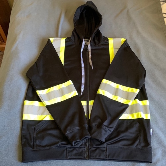 Forcefield Reflective Safety Jacket Black Size XL Men Workwear Protective - Picture 4 of 9